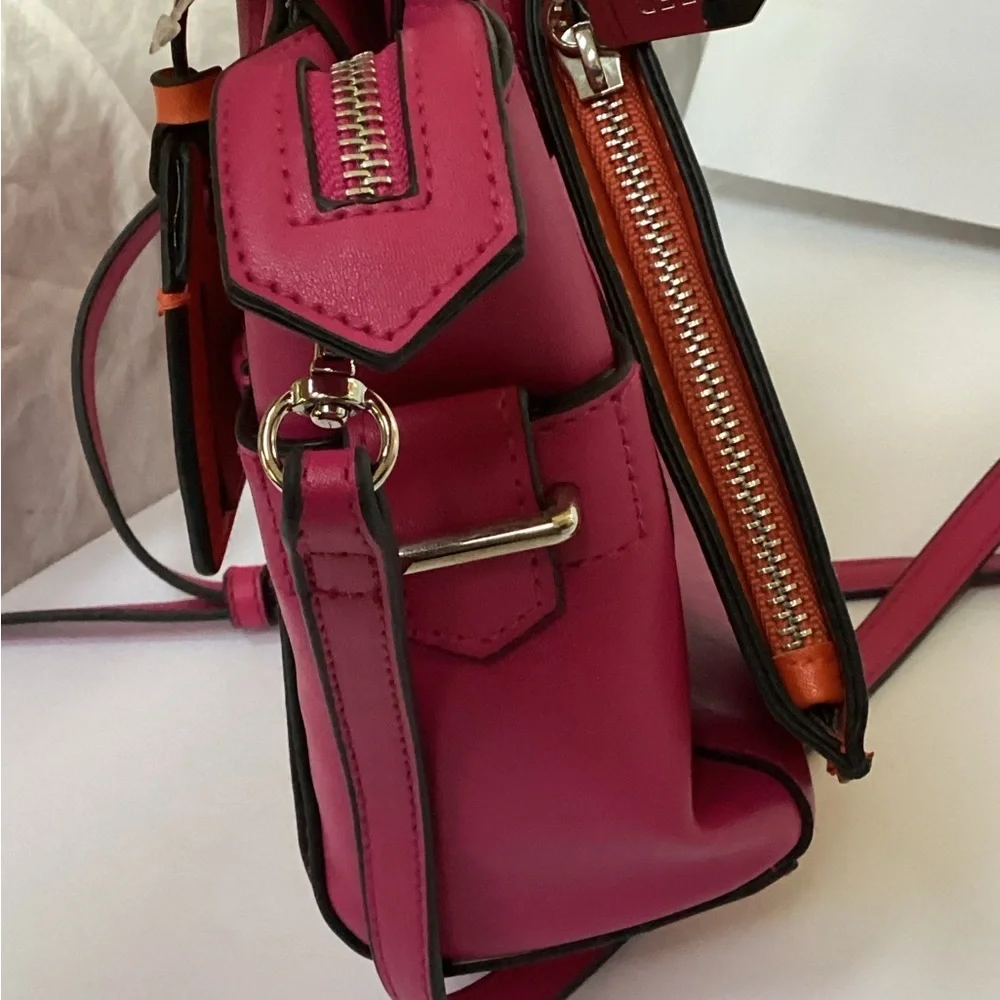NWT REED special edition small Satchel/ crossbody. Vegan, Fuschia and orange.